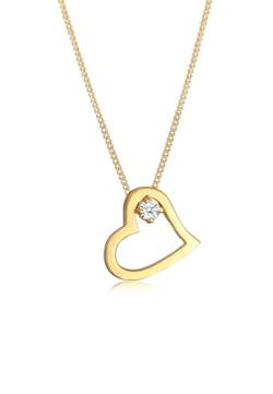 DIAMORE Halskette Damen Herz Verbunden mit Diamant (0.03ct) in 585 Gelbgold von DIAMORE