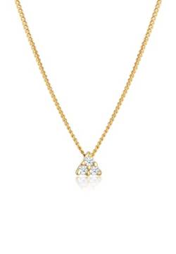 DIAMORE Halskette Damen Panzerkette Dreieck mit Diamant (0.06 ct) in 585 Gelbgold von DIAMORE