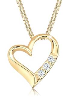 DIAMORE Halskette Damen mit Herz Anhänger Ewigkeit mit Diamant (0.06 ct.) in 925 Sterling Silber von DIAMORE