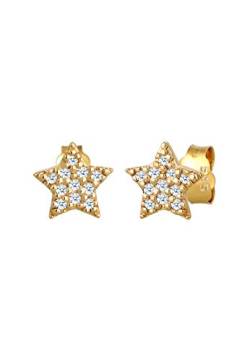 DIAMORE Ohrringe Damen Ohrstecker Sterne Astro Trend mit Diamant (0.11 ct.) in 585 Gelbgold von DIAMORE