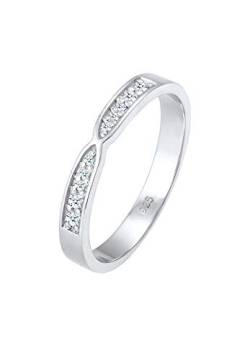 DIAMORE Ring Damen Bandring Brillant mit Diamant (0.14 ct.) in 925 Sterling Silber von DIAMORE
