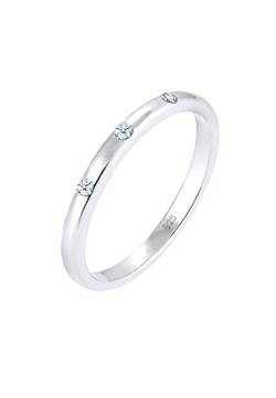DIAMORE Ring Damen Bandring mit Diamant (0.06 ct) in 925 Sterling Silber von DIAMORE
