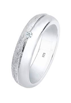 DIAMORE Ring Damen Basic Bandring mit Diamant (0.03 ct.) in 925 Sterling Silber von DIAMORE