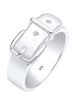 DIAMORE Ring Damen Gürtel Symbol Diamant (0.04 ct.) in 925 Sterling Silber von DIAMORE