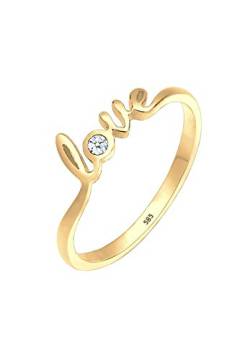 DIAMORE Ring Damen Love-Schriftzug mit Diamant (0.03 ct.) in 585 Gelbgold von DIAMORE