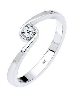 DIAMORE Ring Damen Solitär Verlobung mit Diamant (0.03 ct.) in 925 Sterling Silber von DIAMORE