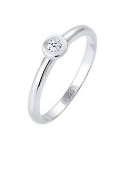 DIAMORE Ring Damen Solitär Verlobung mit Diamant (0.06 ct.) in 925 Sterling Silber von DIAMORE