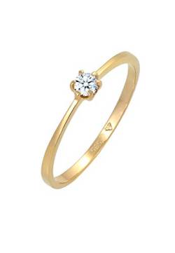 DIAMORE Ring Damen Solitär Verlobung mit Diamant (0.10 ct.) in 585 Gelbgold von DIAMORE