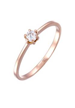DIAMORE Ring Damen Solitär Verlobung mit Diamant (0.10 ct.) in 750 Roségold von DIAMORE