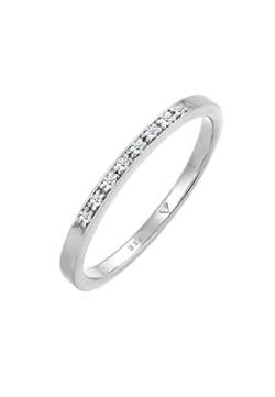 DIAMORE Ring Damen Verlobung mit Diamant (0.04 ct.) Bandring in 585 Weißgold von DIAMORE