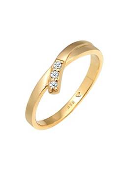 DIAMORE Ring Damen Verlobung mit Diamant (0.06 ct.) in 585 Gelbgold Trio von DIAMORE