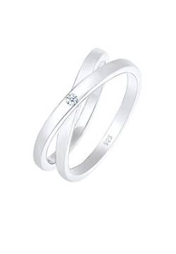 DIAMORE Ring Damen Wickelring Cross Diamant (0.02 ct.) aus 925 Sterling Silber von DIAMORE