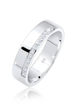 Elli DIAMONDS Ring Damen Bandring Basic mit Diamanten (0.06 ct.) in 925 Sterling Silber von DIAMORE