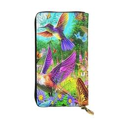 Frühling Blumen Schmetterling Kolibri Damen Europäische Brieftasche kann 12 Karten halten Reisepass-Brieftasche, Familienpass-Ordner Modern/Fit von DICAPO