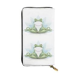 Funny Yoga Frog Damen Europäische Geldbörse kann 12 Karten halten Reisepass Brieftasche, Familienpassmappe Modern/Fit von DICAPO