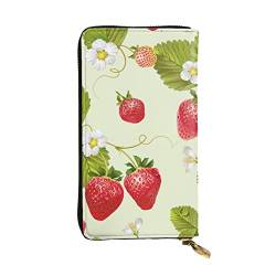 Schöne Erdbeere Damen Europäische Brieftasche kann 12 Karten halten Reisepass-Brieftasche, Familienpass-Ordner Modern/Fit von DICAPO