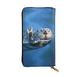 Sea Otter Damen Europäische Geldbörse für 12 Karten Reisepass-Brieftasche, Familienpassmappe Modern/Fit von DICAPO