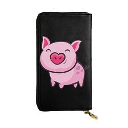 smile pink pig Damen europäische Geldbörse für 12 Karten Reisepass Brieftasche Familienpass Ordner Modern/Fit von DICAPO