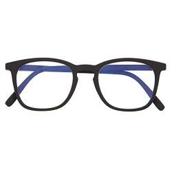 DIDINSKY Blaulichtfilter Brille für Damen und Herren. Blaufilter Brille mit stärke oder ohne sehstärke für Gaming oder Pc. Gummi-Touch-Tempel und Blendschutzgläser. Graphite +3.0 – TATE von DIDINSKY