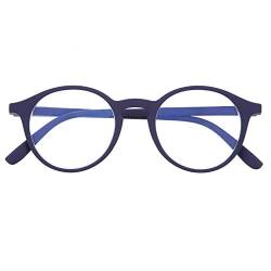 DIDINSKY Blaulichtfilter Brille für Damen und Herren. Blaufilter Brille mit stärke oder ohne sehstärke für Gaming oder Pc. Gummi-Touch-Tempel und Blendschutzgläser. Indigo +3.0 – UFFIZI von DIDINSKY