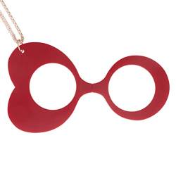 DIDINSKY Brille oder Leselupe. Anhänger mit Kette erhöhen. Faltbares Fernglas ohne Koteletten für Damen und Herren. Red +2.0 - MUSA Heart von DIDINSKY