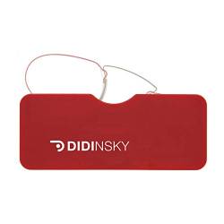 DIDINSKY Lesebrille für Damen und Herren Transparent. Kompakte leichte randlose brillen. Brillengestelle für damen und herren. Lesehilfe Retro. Red +1.0 - LOUVRE von DIDINSKY