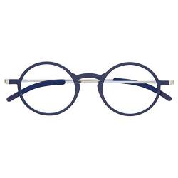 DIDINSKY Ultradünne Verschreibungspflichtige Lesebrille für Männer und Frauen. Sehr Leichte Presbyopie-Brille mit Blaulicht-Schutzgläsern. Indigo +2.0 - MACBA ROUND von DIDINSKY