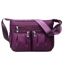 DIGJOBK Damen-Handtaschen, Schultertasche, Messenger-Tasche, mehrere Taschen, große Kapazität, Messenger-Tasche, Reisetasche, leicht, einfarbig, Einheitsgröße von DIGJOBK