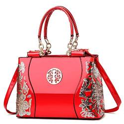 DIGJOBK Damen-Handtaschen Kapazität Frauen Handtasche Party Business Messenger Bag Schwarz Abendtasche Damen Schultertasche, rot, Einheitsgröße von DIGJOBK