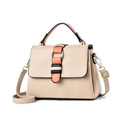 DIGJOBK Klassische Luxus-Handtaschen für Damen, Designer-Marke, berühmt, hochwertiges PU-Leder, Schulter-Umhängetasche, beige, Einheitsgröße von DIGJOBK