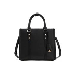 DIGJOBK Luxuriöse Damen-Handtasche, große Kapazität, Handtaschen, Temperament, One-Shoulder-Tasche, Leder, Damen-Handtasche, Schwarz, Einheitsgröße von DIGJOBK