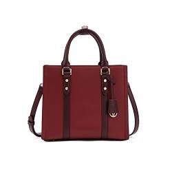 DIGJOBK Luxuriöse Damen-Handtasche, große Kapazität, Handtaschen, Temperament, One-Shoulder-Tasche, Leder, Damen-Handtasche, rot, Einheitsgröße von DIGJOBK