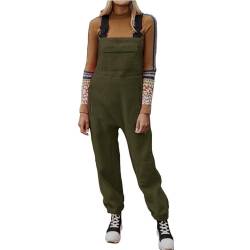 Damen Overall Aus Fuzzy Overalls Damen Winter Sherpa Latzhose Latzhose Winter Latzhosen Loose Fit Latzhose Plüsch und dicke Jumpsuit Verstellbare Riemen von DIJX