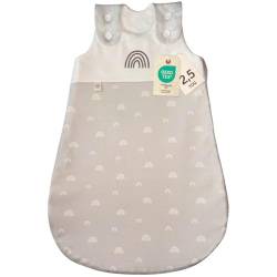 DIKOS® Schlafsack Winter 2,5 TOG (Gr. 70) REGENBOGEN grau | Winterschlafsack/Ganzjahres Schlafsack rund aus 100 Bio Baumwolle – OEKO TEX zertifiziert | Babyschlafsack ohne Füße für Mädchen/Jungen von DIKOS