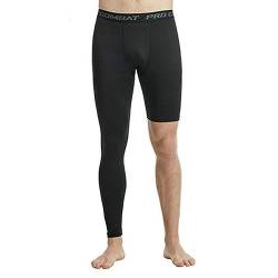 DILOFX Herren Basketball Single Leg Tight Sporthose 1/2 One Leg Compression Pants Athletic Base Layer Unterwäsche, Schwarz-1, Groß von DILOFX