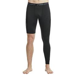 Herren Basketball Single Leg Tight Sporthose 1/2 One Leg Compression Pants Athletic Base Layer Unterwäsche, schwarz 2, X-Groß von DILOFX