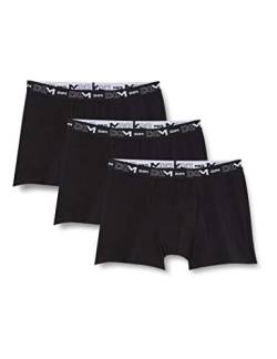 Dim Boxershorts Coton Stretch Aus Baumwolle Optimaler Halt Atmungsaktiv Multipack Herren x3, Black, L von DIM