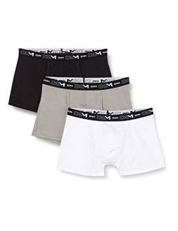 Dim Boxershorts Coton Stretch Aus Baumwolle Optimaler Halt Atmungsaktiv Multipack Herren x3, Schwarz/Grau/Weiß, XL von DIM