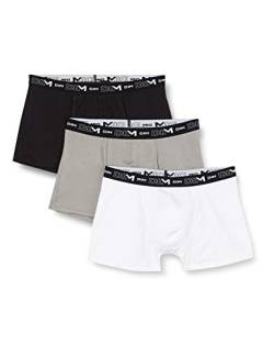 Dim Boxershorts Coton Stretch Aus Baumwolle Optimaler Halt Atmungsaktiv Multipack Herren x3, Schwarz/Grau/Weiß, XXL von DIM