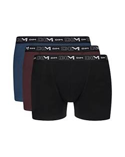 Dim Boxershorts Coton Stretch Aus Baumwolle Optimaler Halt Atmungsaktiv Multipack Herren x3, Schwarz/Rehbraun/Klein, XXL von DIM