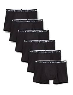 Dim Boxershorts Stretch-Baumwolle Atmungsaktiv Herren x6, Black, L von DIM