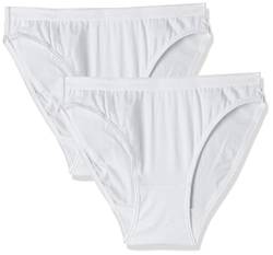 Dim Slip Aus 100% Baumwolle Mit Hohem Bund Damen x2, White, XL von DIM