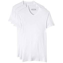 Dim T-Shirt Mit V-Ausschnitt Low Cost Ecodim 100% Baumwolle Herren x3, White, M von DIM
