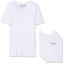 Dim T-Shirt Mit V-Ausschnitt Low Cost Ecodim 100% Baumwolle Multipack Herren x6, White, S von DIM