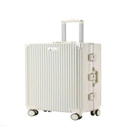DINGYanK Koffer 50,8 cm Trolley Koffer für Damen und Herren, 61 cm Geschenk Trolley Koffer, Business Boarding Koffer, weiß, 22in von DINGYanK