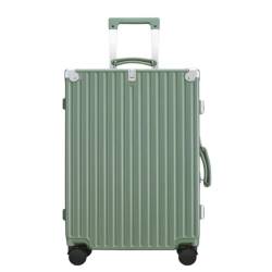 DINGYanK Koffer Retro Trolley Case Universal Rad Aluminium Rahmen Gepäck 20 Zoll Boarding Case Herren Gepäck Damen Suitcase (Color : Green, Size : 24in) von DINGYanK