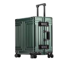 DINGYanK Koffer Vollaluminium-Magnesiumlegierungs-Metallkoffer, Trolley-Koffer, Hartschalenkoffer, Gepäck-Check-in-Koffer for Herren Und Damen Suitcase (Color : Green, Size : 26in) von DINGYanK