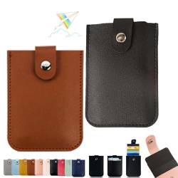 DINNIWIKL Cardcarie - Pull-Out Card Organizer, Personalized Snap Closure Leather Organizer Pouch, Ultra-Thin Multi-Card Stackable Pull-Out Card Holder -Easy Access (2PCS-D) von DINNIWIKL