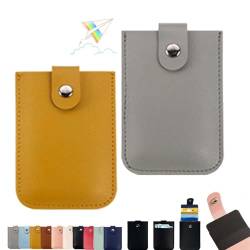 DINNIWIKL Cardcarie - Pull-Out Card Organizer, Personalized Snap Closure Leather Organizer Pouch, Ultra-Thin Multi-Card Stackable Pull-Out Card Holder -Easy Access (2PCS-E) von DINNIWIKL