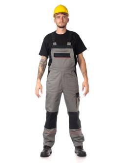 DINOZAVR Fortum Latzhose Herren - Lange Arbeitshose - Schutz-Latzhose mit Cordura - Arbeitslatzhose Herren Grau 64 von DINOZAVR